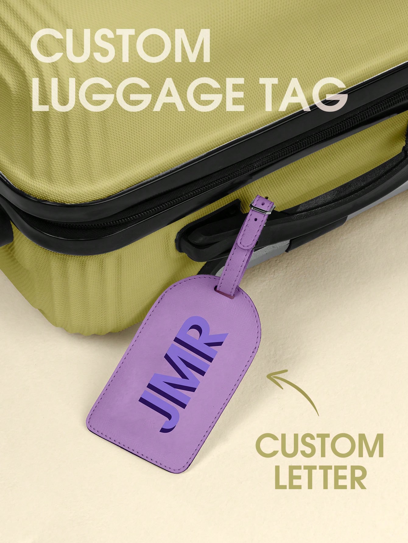 Women Bags Gift - パーソナライズされたイニシャルラゲッジタグ カスタムレターPUレザー旅行バッグタグ UVプリントスーツケースIDラベル 旅行ギフト 女性男性向け