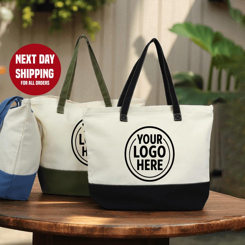 Women Bags Company - カスタムロゴトートバッグ パーソナライズされた会社ブランドロゴ入りキャンバストートバッグ ビジネスイベント用 カスタムネームハングバッグ ショッピングバッグ ギフト