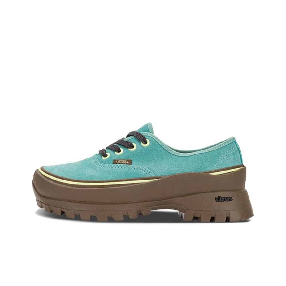 Vans Shoes Authentic - Vans x Vibram 本革製通気性ローカットスケートボードシューズ ユニセックス ブルーグリーン