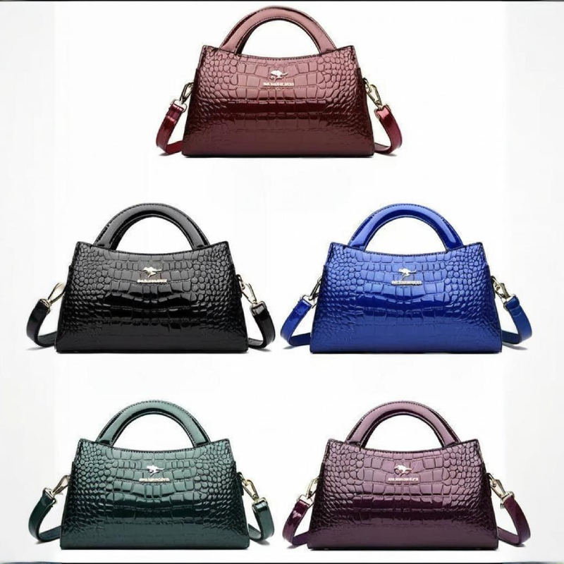 Women'S Kangaroo Bags - カンガルー クロコダイル パターン クロスボディ ショルダー バッグ、ペイント