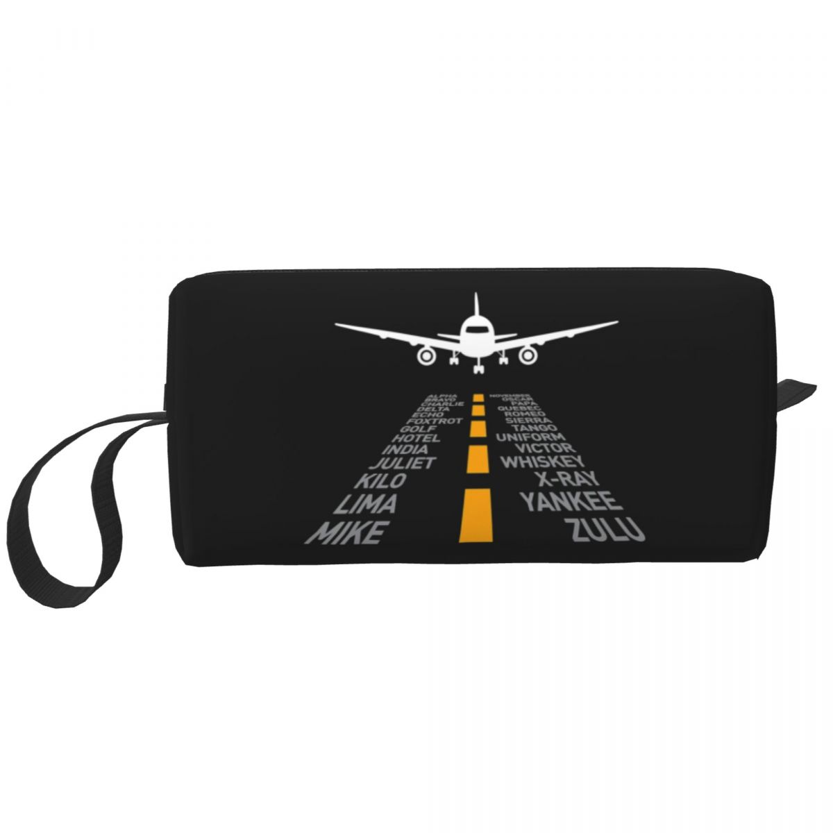 Women Bags For Airport - 飛行機パイロットギフト空港滑走路発音アルファベット飛行機化粧バッグ女性用トイレタリー化粧品バッグ美容旅行用ペンシルケース