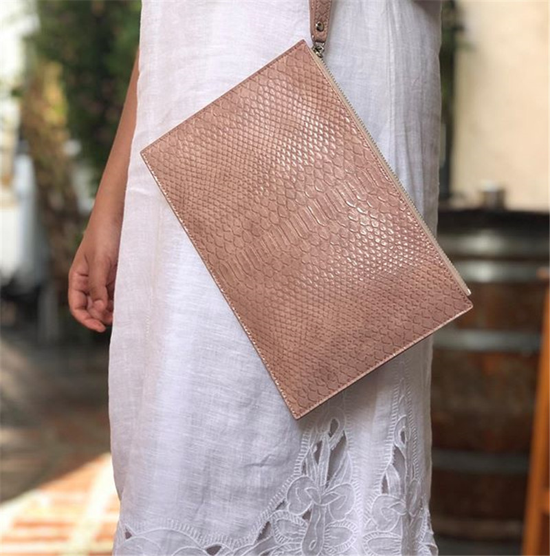 Women Bags Dubai - Alirattan ドバイ新 Pu レザークラッチバッグ女性デザイナーファッションヘビ柄 Ipad クラッチ財布ポーチカジュアル宴会財布