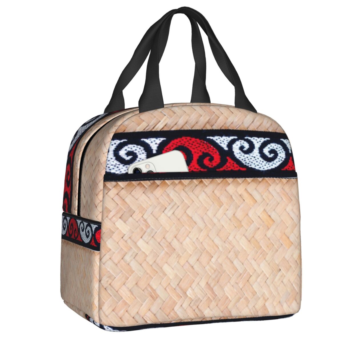 Women Bags Nz - カスタムニュージーランドマオリテーマ断熱ランチバッグ トキ・ティキ・ポウナム・グリーンストーン・パツ ポータブルクーラー 保温弁当箱 女性用