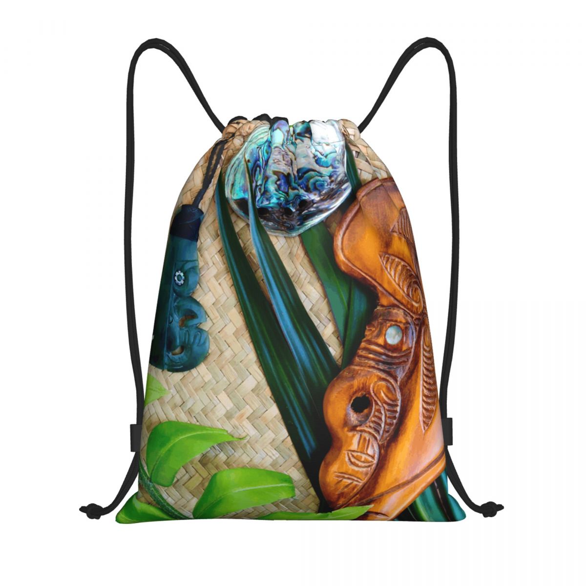 Women Bags Nz - ニュージーランドマオリ族テーマ巾着バッグ男性女性ポータブルジムスポーツサックパックトキティキグリーンストーンとパトゥトレーニング収納バックパック
