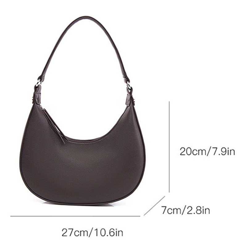 女性用トレンディな三日月型バッグ、PUレザーの脇の下に挟むバ - Half Moon Crescent のレビューと価格