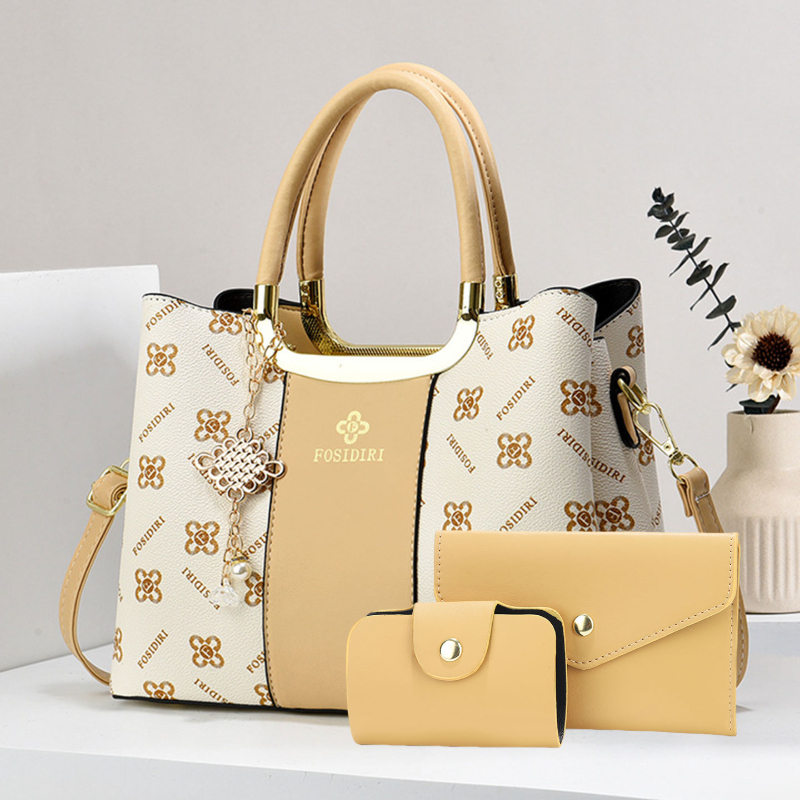 ライトラグジュアリー高級プリントハンドバッグ（女性用）、3ピ - Women Bags Luxury のレビューと価格