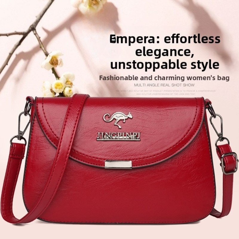 ソフトフェイクレザークロスボディバッグ、メタルカンガルーロゴ - Women'S Kangaroo Bags のレビューと価格