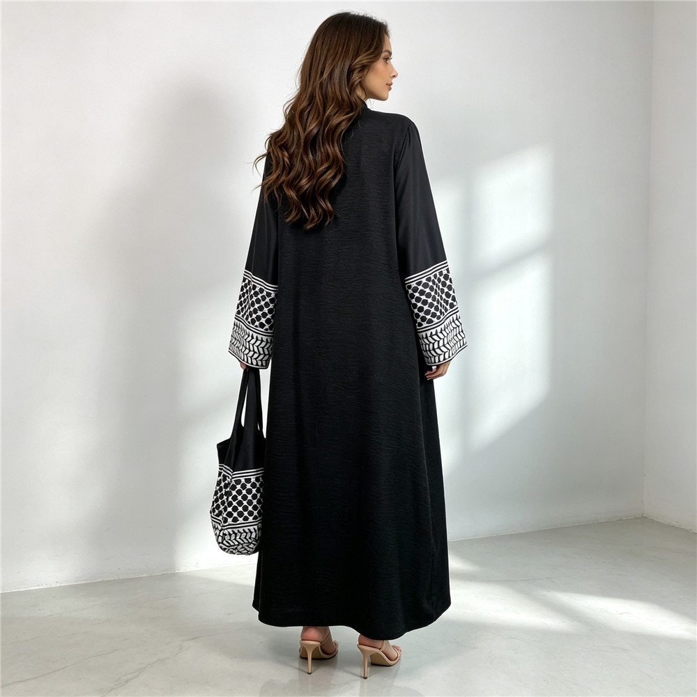 ムスリム向けオープンフロントアバヤ、女性用長袖カーディガン、 - Women Bags Dubai のレビューと価格