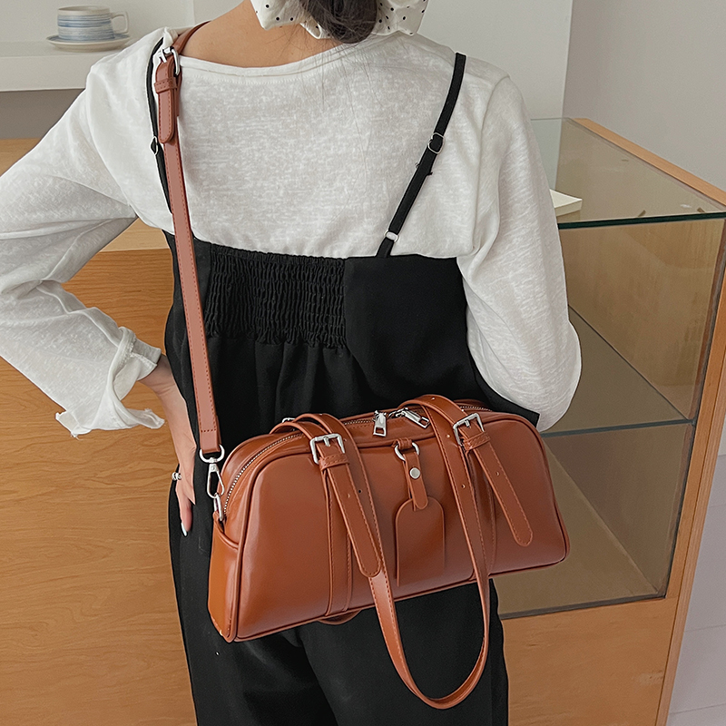レディースPUレザーボストンバッグ、調節可能なストラップ、バ - Women Bags For Airport のレビューと価格