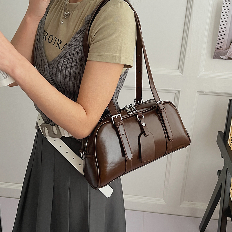 レディースPUレザーボストンバッグ、調節可能なストラップ、バ - Women Bags For Airport のレビューと価格