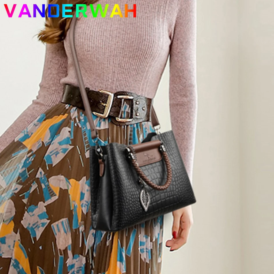 女性用本革3層クロコダイルバッグ,スタイリッシュで高級なレデ - Women'S Kangaroo Bags のレビューと価格