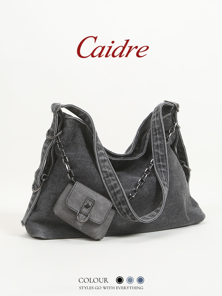 Caidre 大容量キャンバストートバッグ女性のレトロデニム - Shopper Tote Canvas のレビューと価格