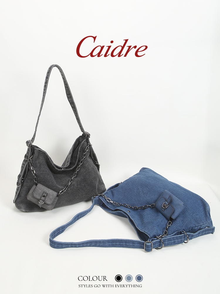 Caidre 大容量キャンバストートバッグ女性のレトロデニム - Shopper Tote Canvas のレビューと価格