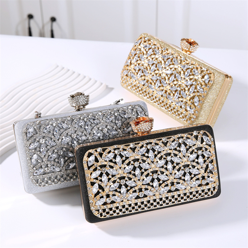 高級ダイヤモンドメタルフレームイブニングバッグ女性ドバイスタ - Women Bags Dubai のレビューと価格