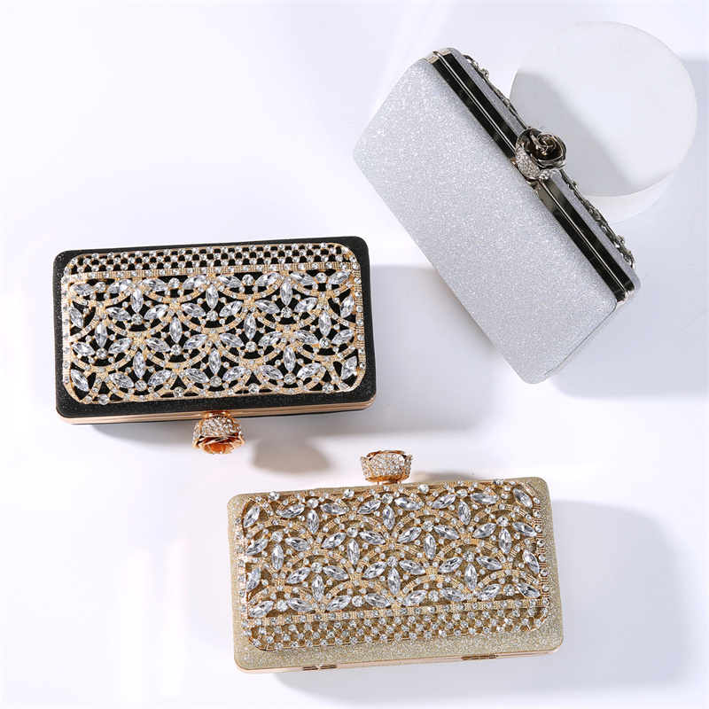 高級ダイヤモンドメタルフレームイブニングバッグ女性ドバイスタ - Women Bags Dubai のレビューと価格