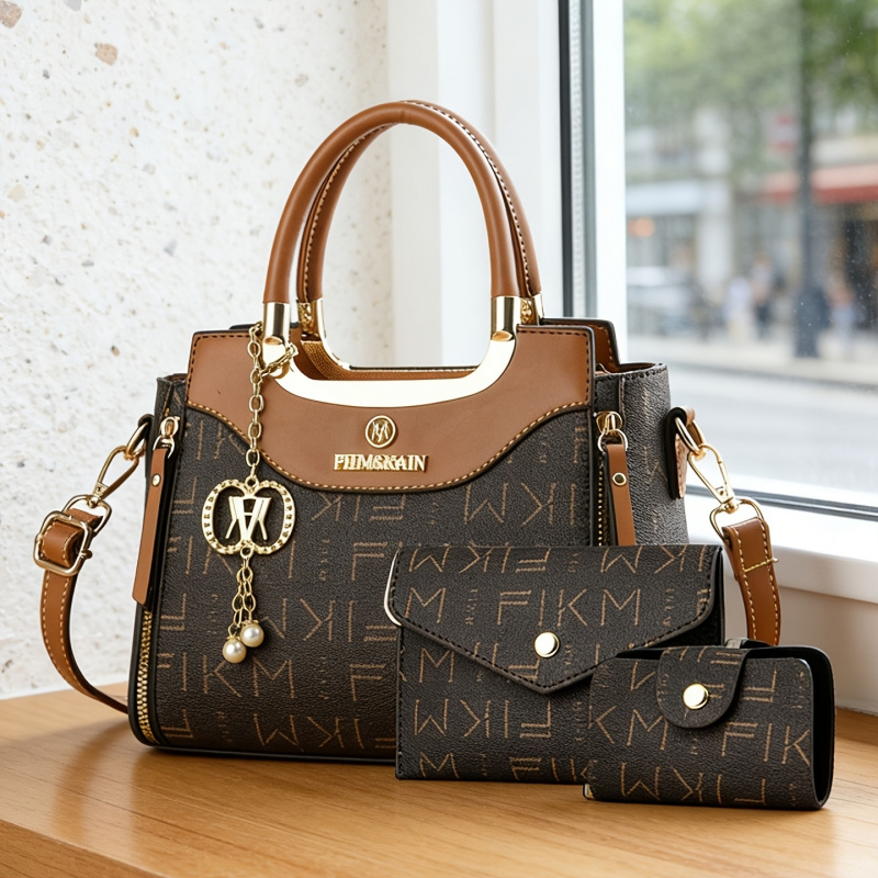 3点セットの高級感のあるプリントレターバッグ、プレミアムでお - Women Bags Luxury のレビューと価格