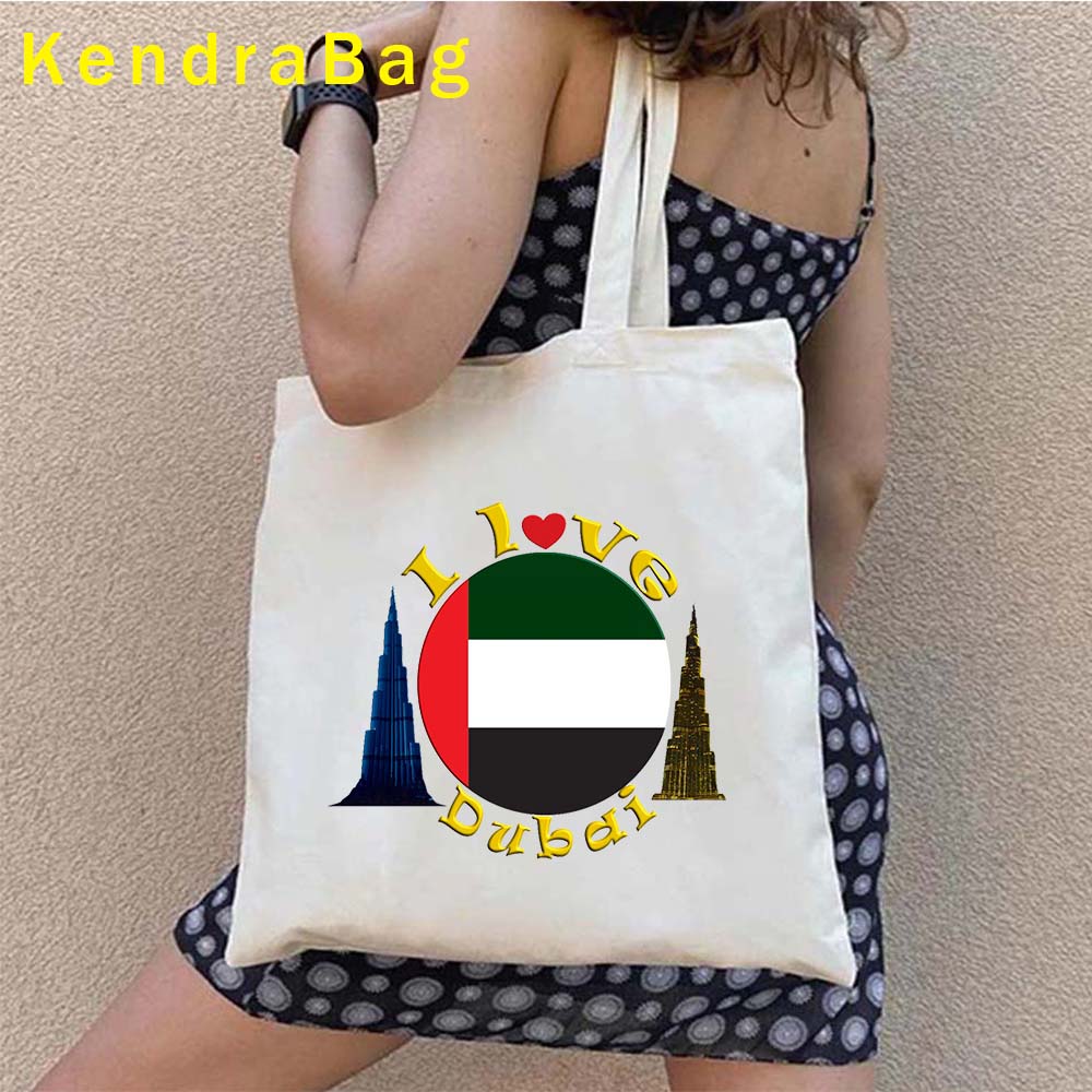 愛国心あふれるアラブ首長国連邦のエンブレム、ドバイプリント、 - Women Bags Dubai のレビューと価格