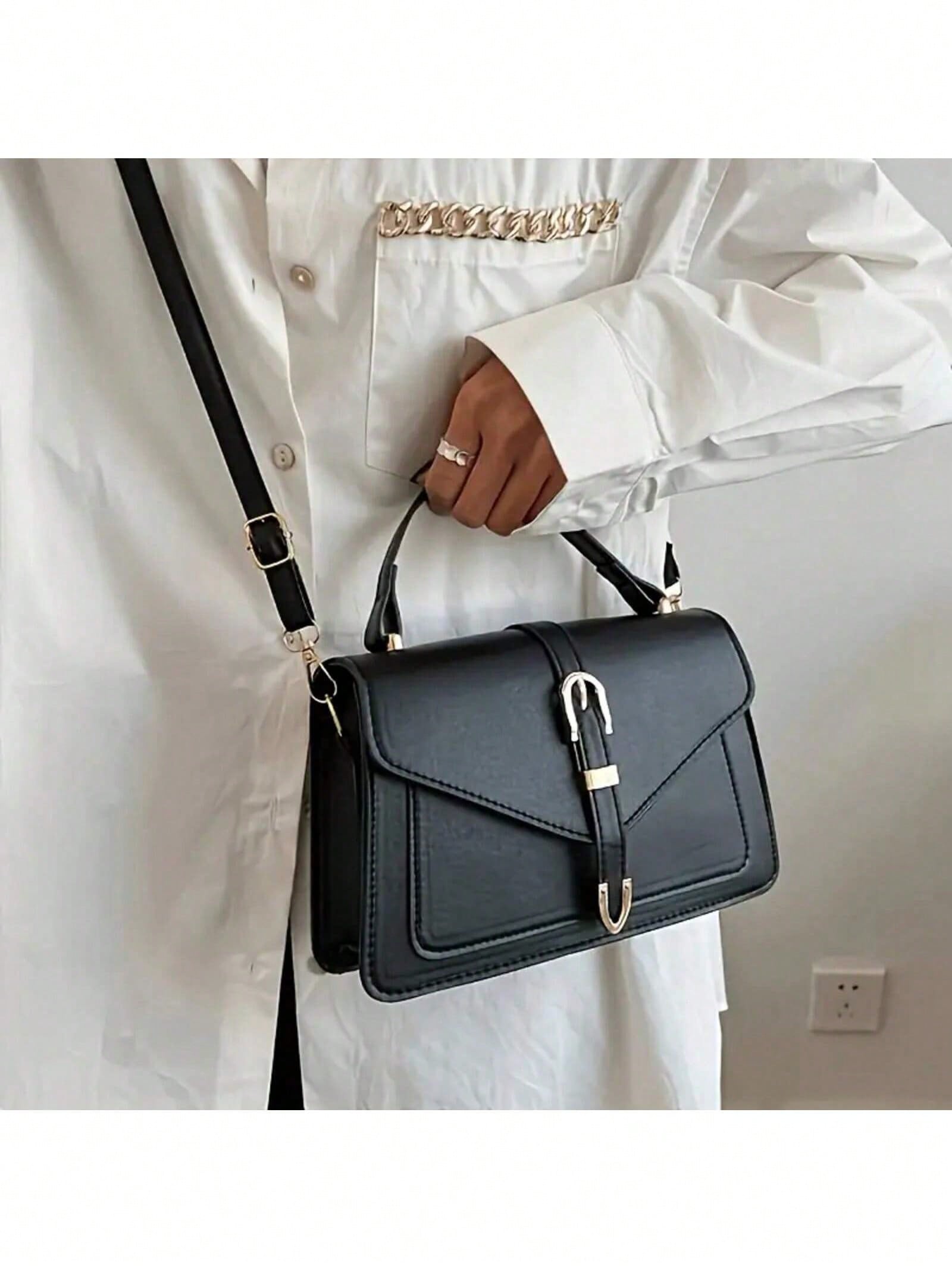 女性用PUレザーハンドバッグ エレガントなフラップスクエアシ - Women Hand Bags For Office のレビューと価格