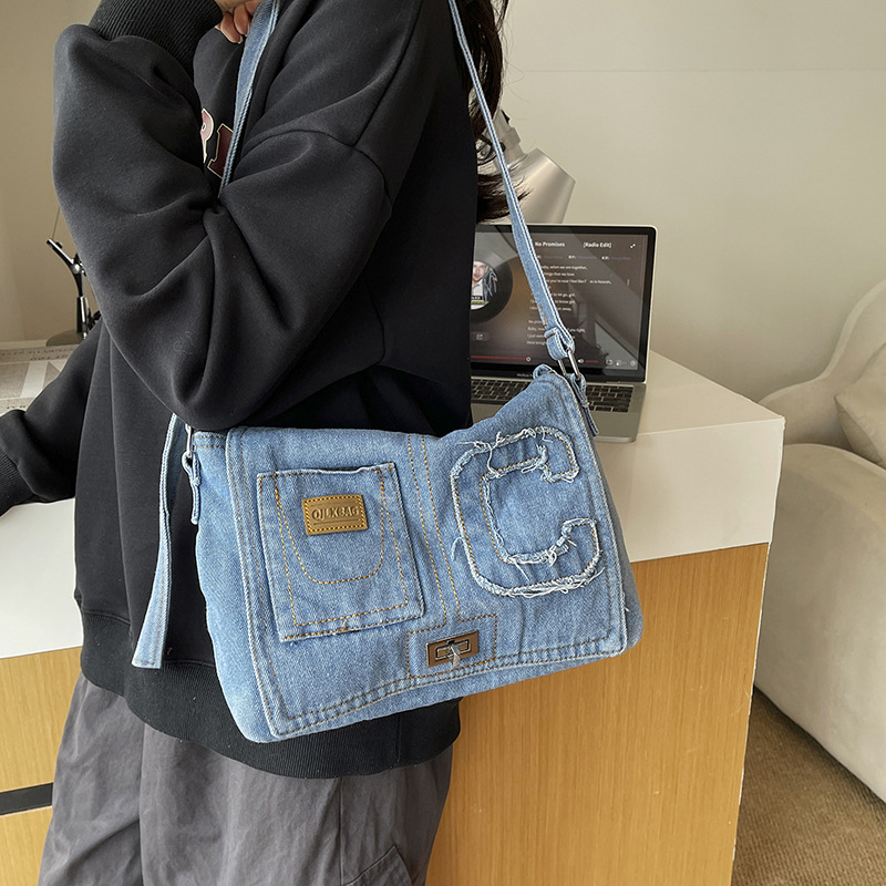 女性用デニムクロスボディバッグ カジュアルショルダーバッグ  - Women Bags Jeans のレビューと価格