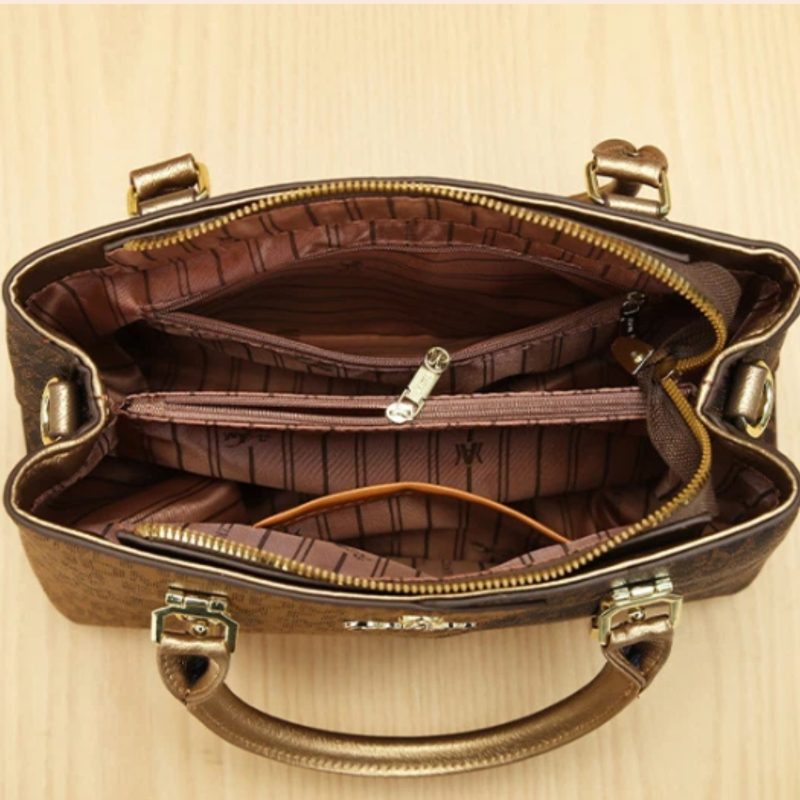 3点セットの女性用バッグ、高級プレミアムレザーのプリント入り - Women Bags Luxury のレビューと価格