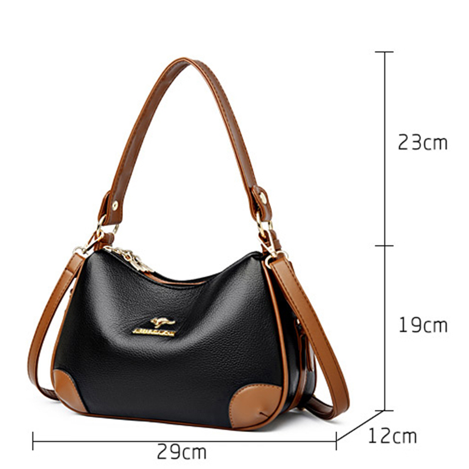 女性用ソフトレザークロスオーバーバッグ,3層,高品質,デザイ - Women'S Kangaroo Bags のレビューと価格