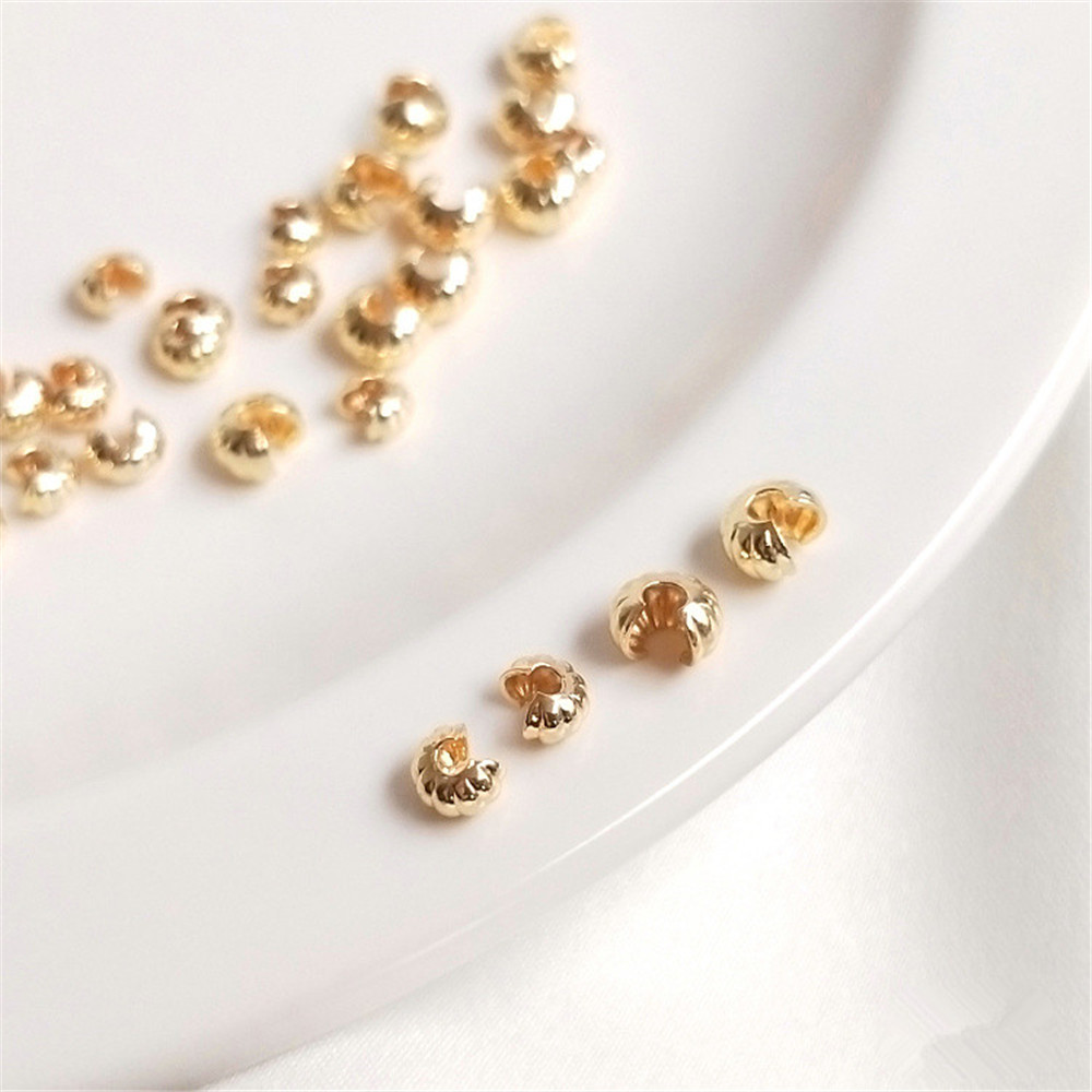 14K金メッキの三日月型Cクラスプ、パンプキンテクスチャ付き - Half Moon Crescent のレビューと価格