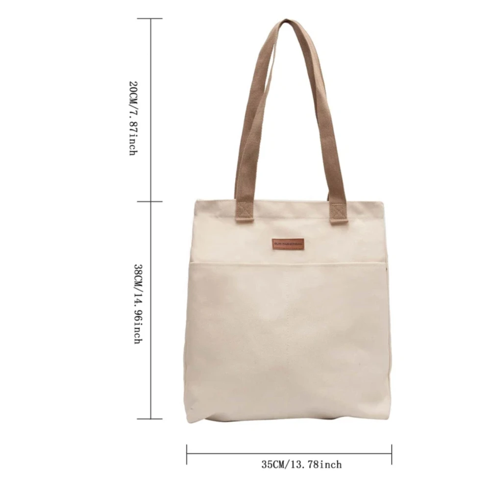 1Pc レディーストートバッグキャンバス縫製糸大容量高級感ハ - Shopper Tote Canvas のレビューと価格
