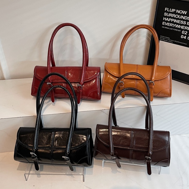 高品質バーガンディPUレザー脇の下バッグエレガントな女性の磁 - Women Bags For Airport のレビューと価格