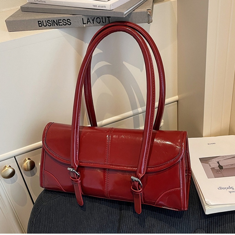 高品質バーガンディPUレザー脇の下バッグエレガントな女性の磁 - Women Bags For Airport のレビューと価格