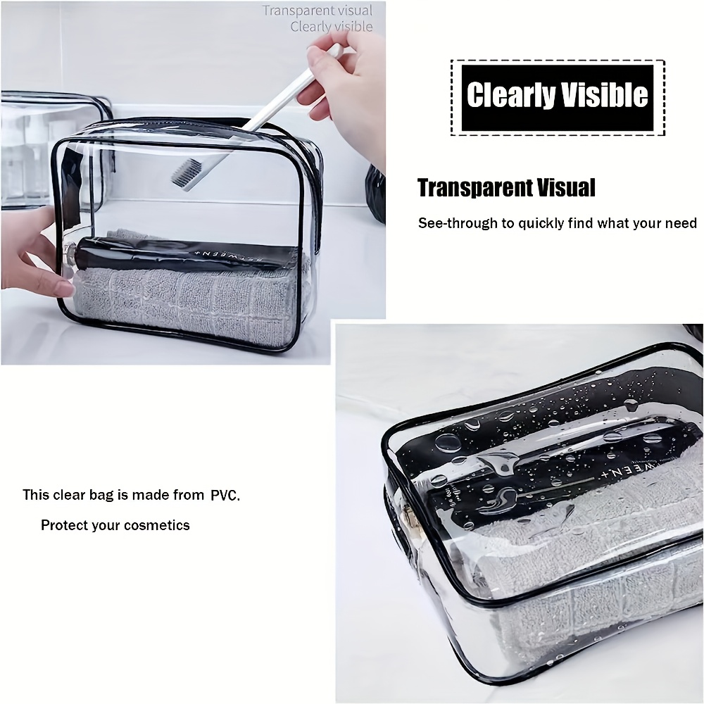 1pc クリアメイクアップバッグ透明トラベルトイレタリーポー - Women Bags For Airport のレビューと価格