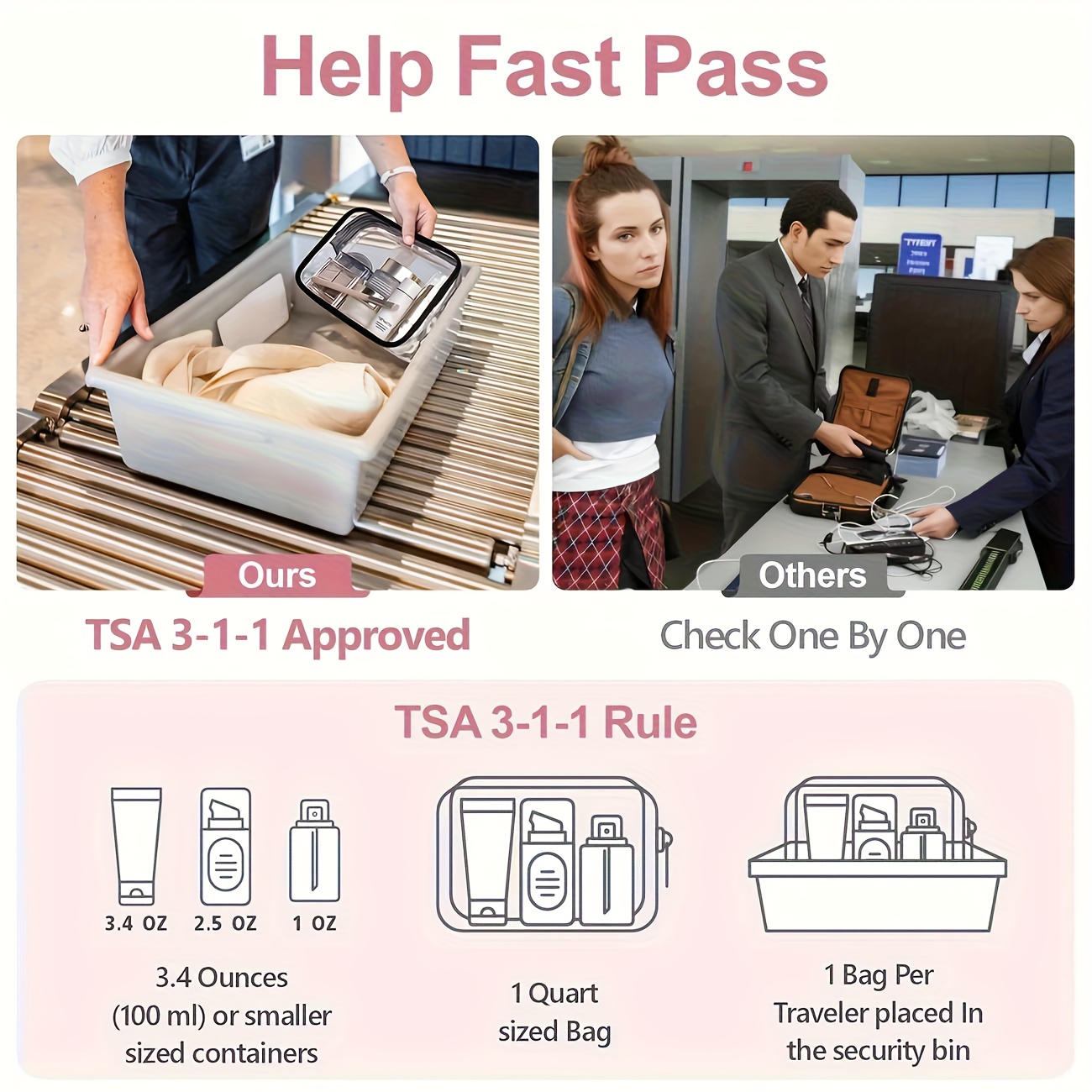 1pc クリアメイクアップバッグ透明トラベルトイレタリーポー - Women Bags For Airport のレビューと価格