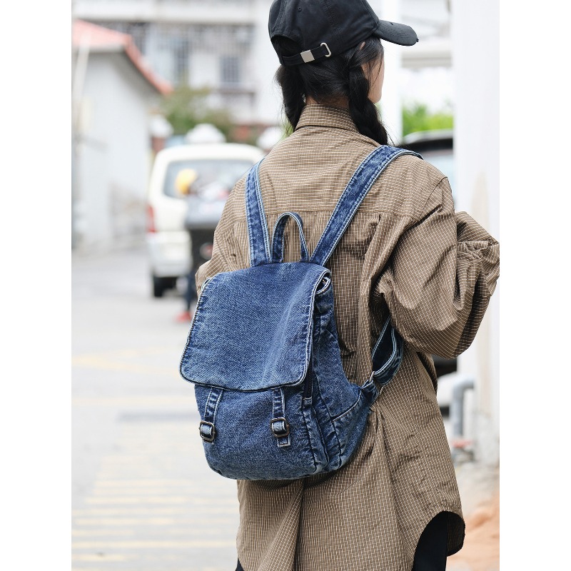 ヴィンテージデニムバックパック レディース カジュアル フラ - Women Bags Jeans のレビューと価格