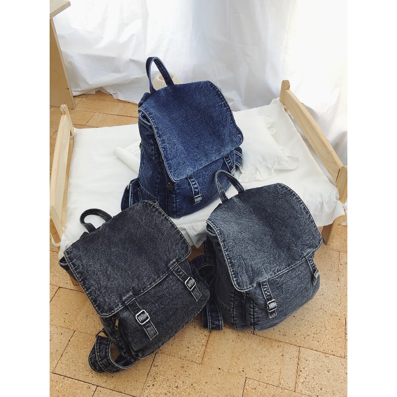 ヴィンテージデニムバックパック レディース カジュアル フラ - Women Bags Jeans のレビューと価格