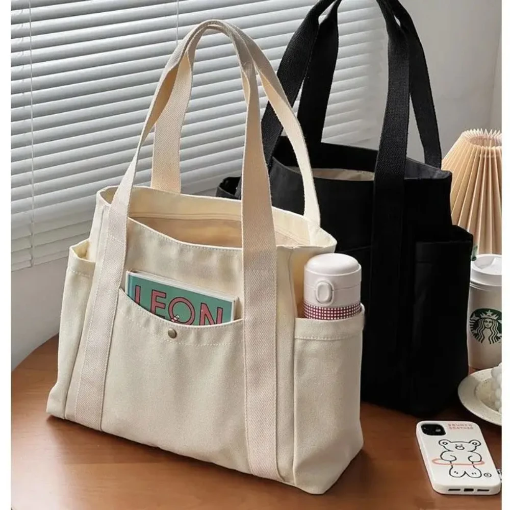 大容量キャンバストートバッグ通勤通学キャリーバッグカレッジス - Shopper Tote Canvas のレビューと価格