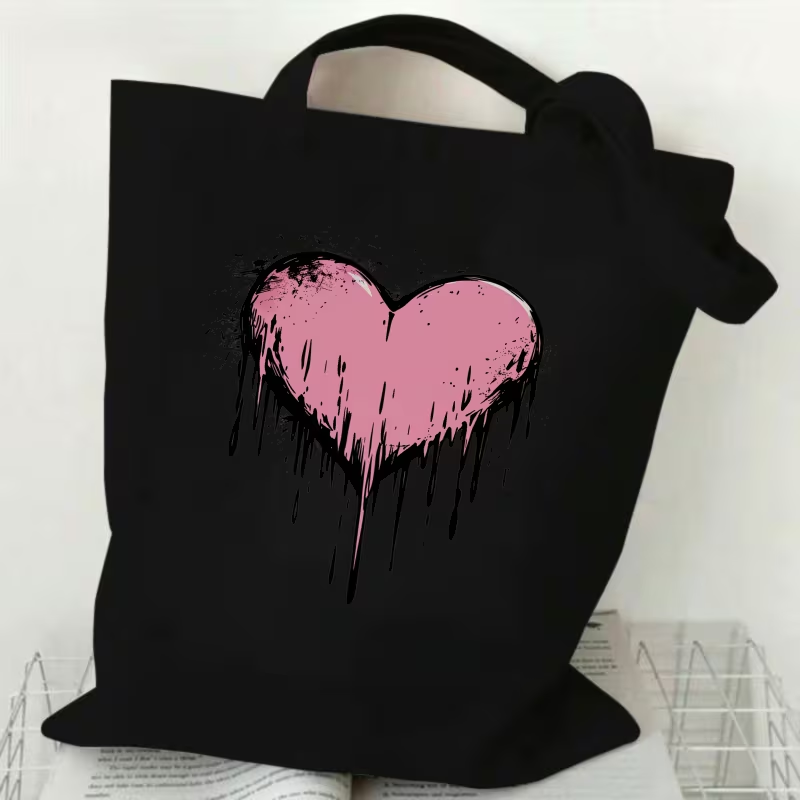 ヒョウ柄ハートラブレターキャンバストートバッグトレンディな再 - Shopper Tote Canvas のレビューと価格