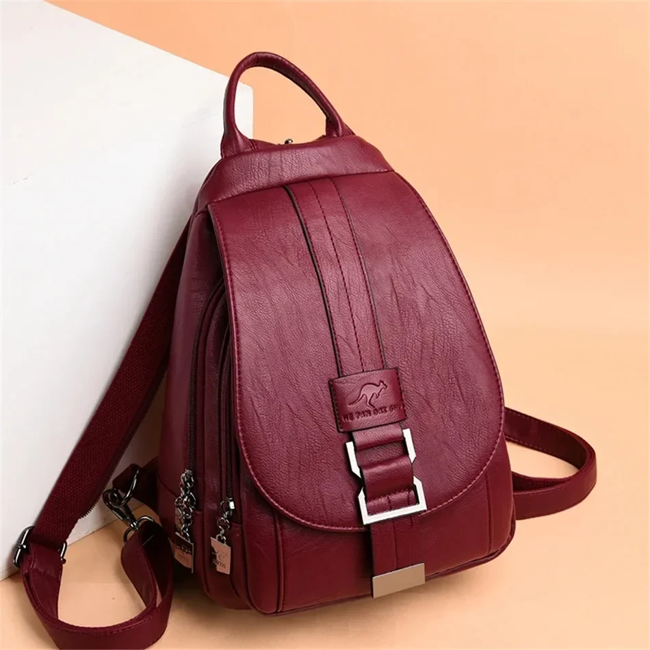 女性用多機能レザーバックパック,10代の女の子用ヴィンテージ - Women'S Kangaroo Bags のレビューと価格
