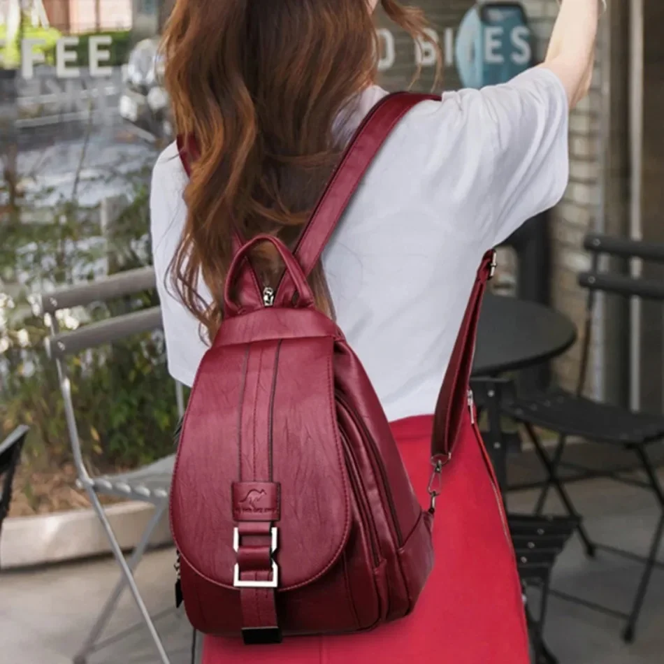 女性用多機能レザーバックパック,10代の女の子用ヴィンテージ - Women'S Kangaroo Bags のレビューと価格