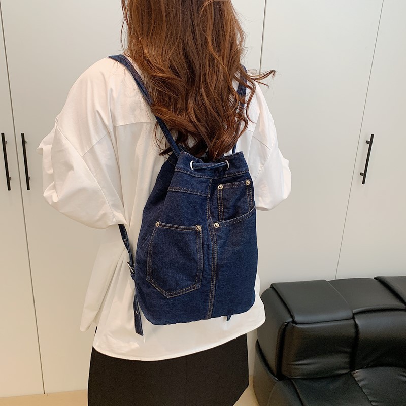 デニム女性用バックパック、ティーンエイジャーの女の子向けカジ - Women Bags Jeans のレビューと価格