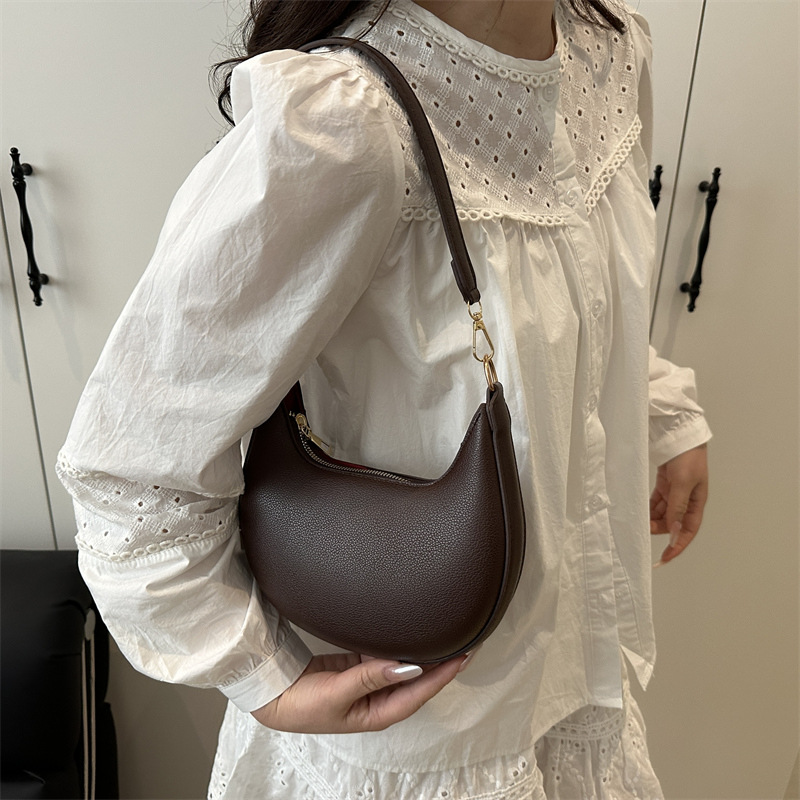 合成皮革ハンドバッグショルダー脇の下バッグ女性用シックなソリ - Half Moon Crescent のレビューと価格