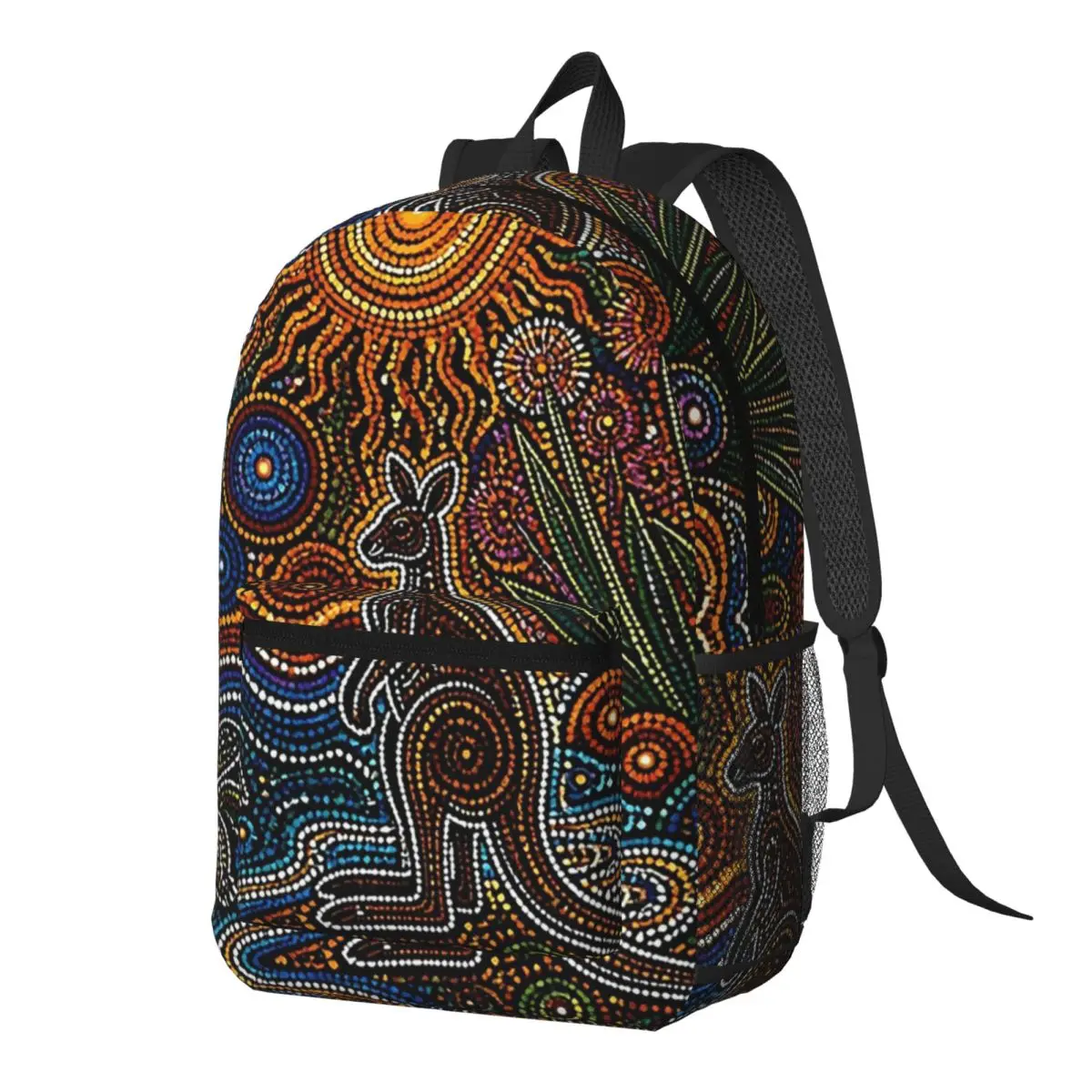 アボリジニカンガルー抽象オーストラリアバックパックデイパック - Women'S Kangaroo Bags のレビューと価格