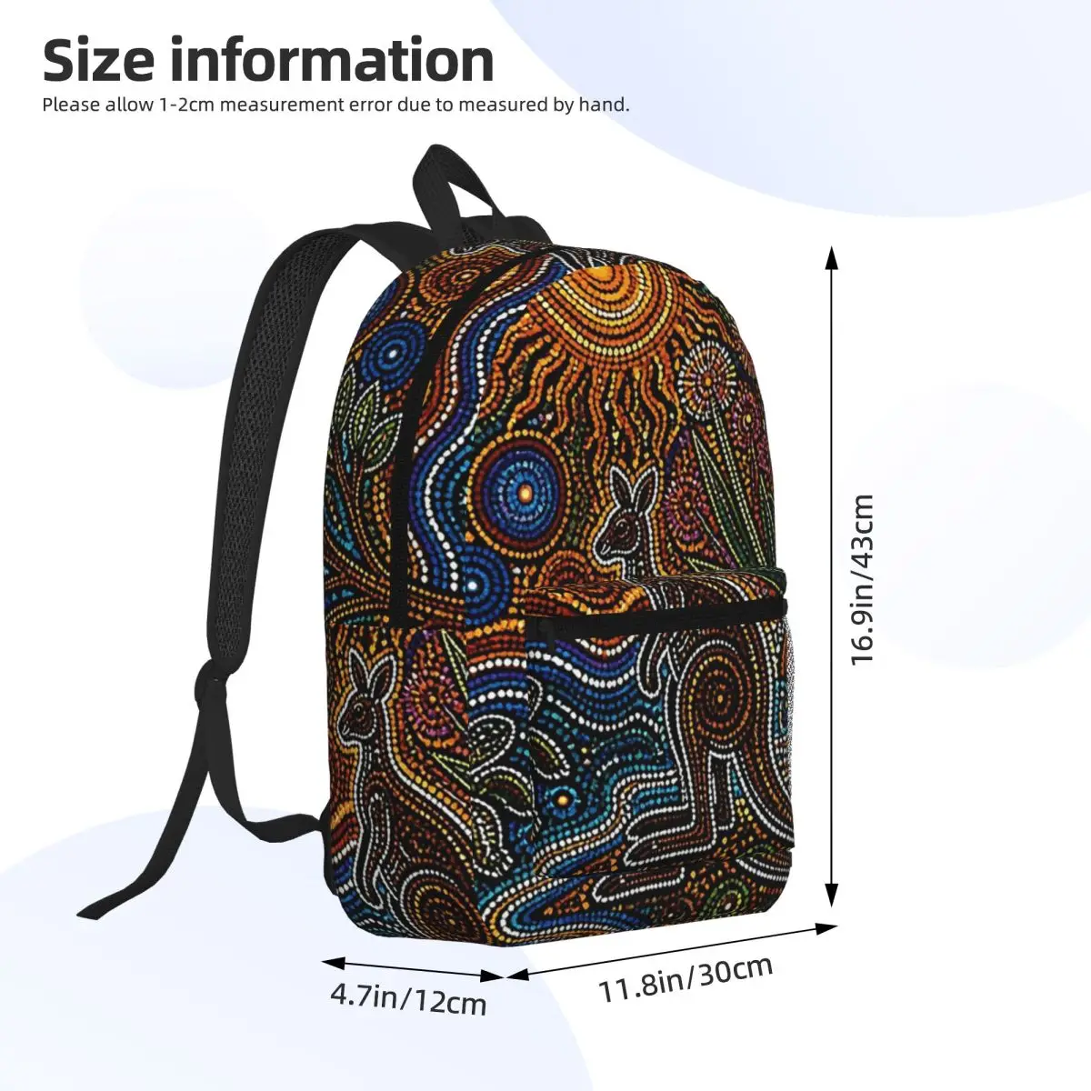 アボリジニカンガルー抽象オーストラリアバックパックデイパック - Women'S Kangaroo Bags のレビューと価格