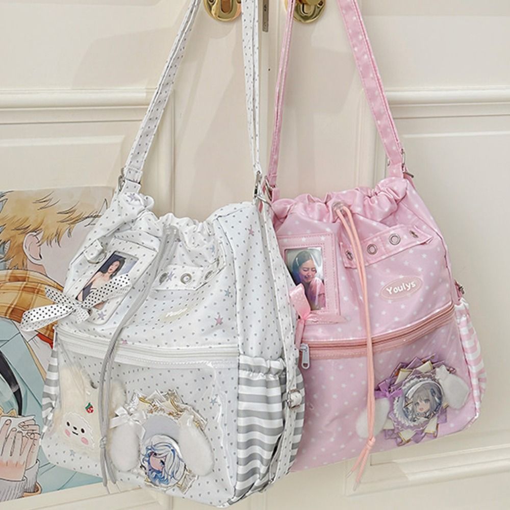 かわいい水玉模様の Ita バックパック巾着クリアポケットト - Shopper Tote Canvas のレビューと価格