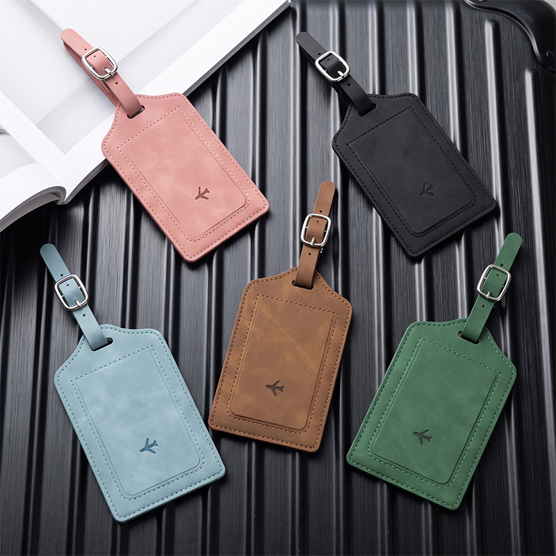 1個入りPUレザー製ラゲージタグ、男女兼用旅行アクセサリー、 - Women Bags Name のレビューと価格