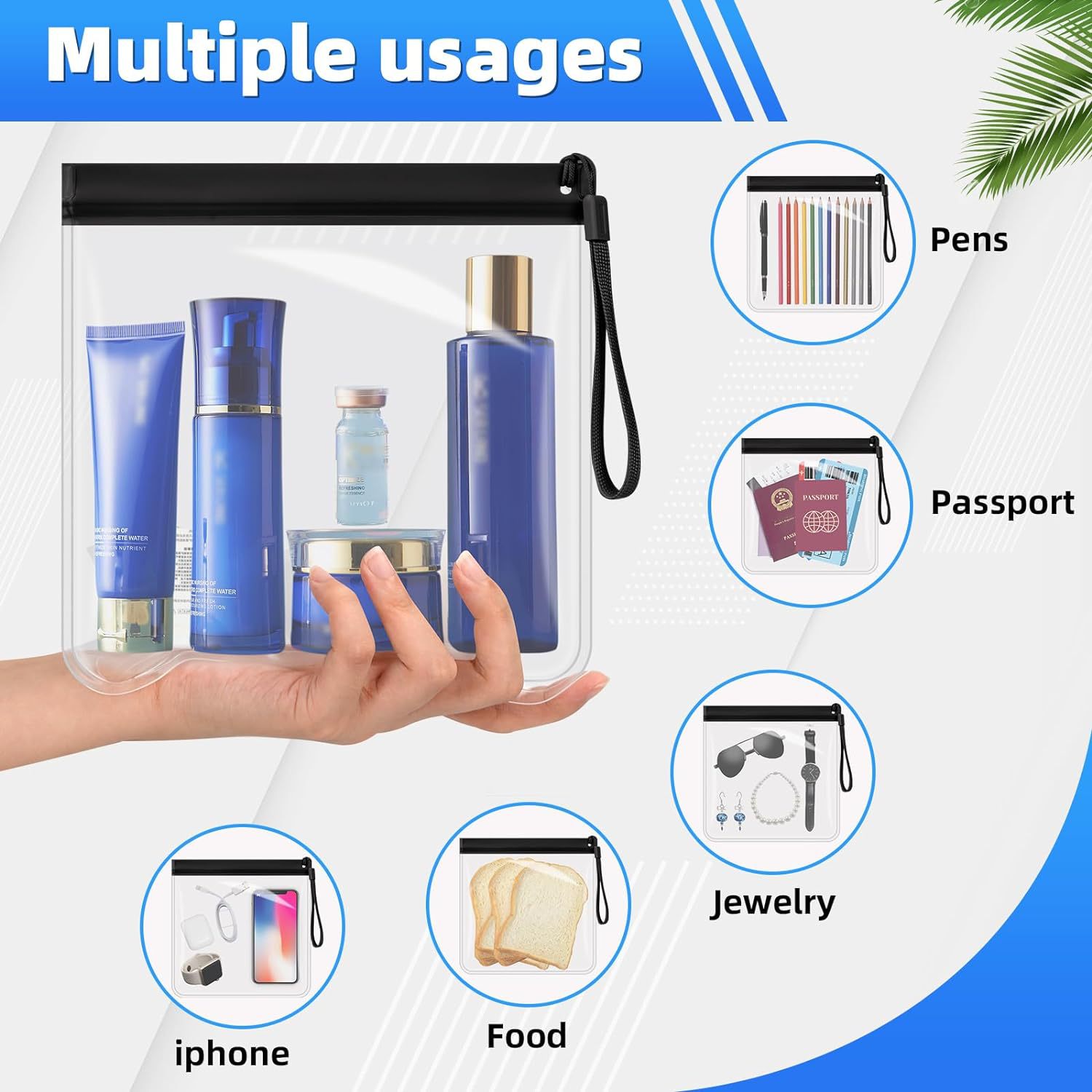 2 個の荷物透明旅行用漏れ防止フライトメイクアップ防水女性用 - Women Bags For Airport のレビューと価格