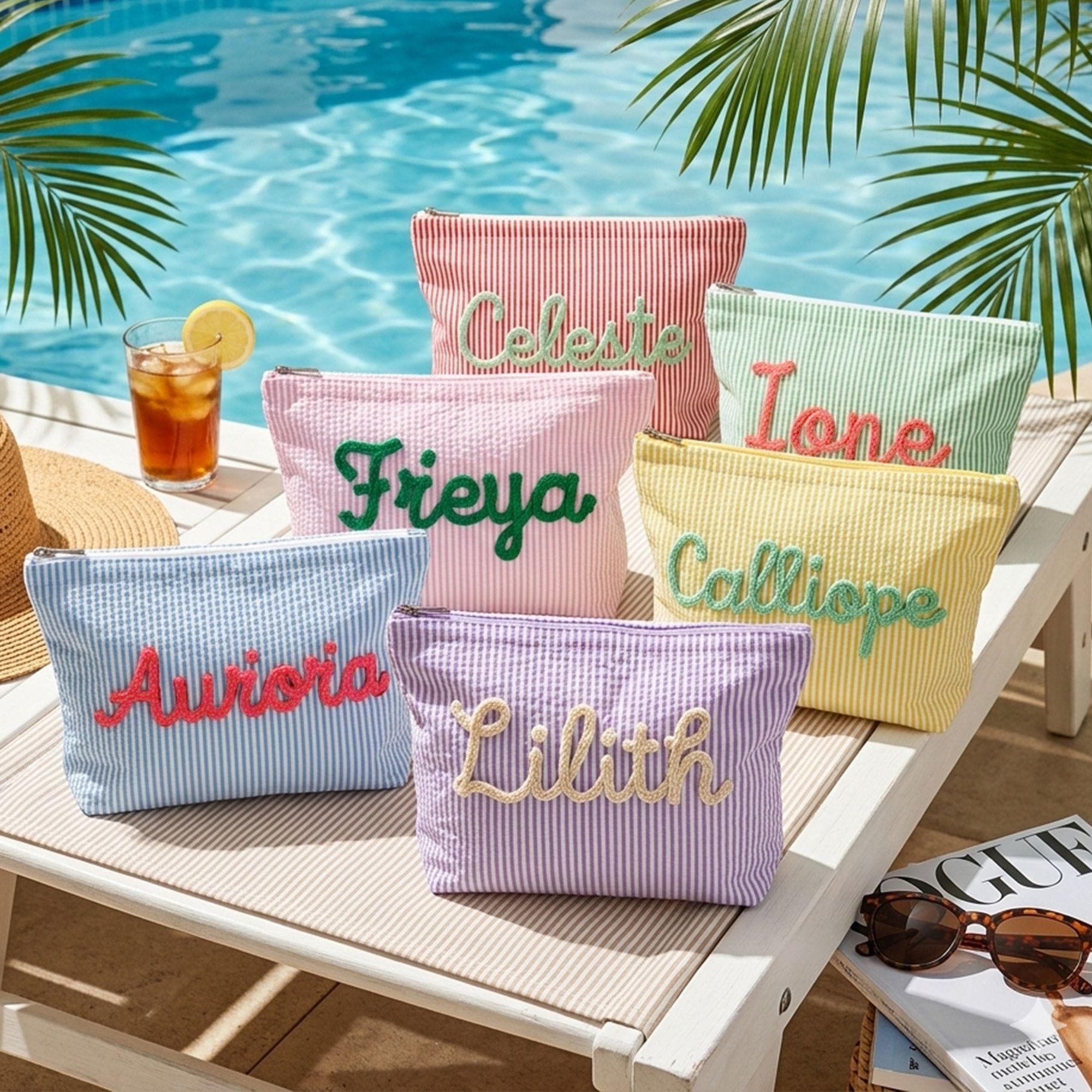 カスタムシーザーサッカーメイクアップバッグ、バケーショントラ - Women Bags Name のレビューと価格