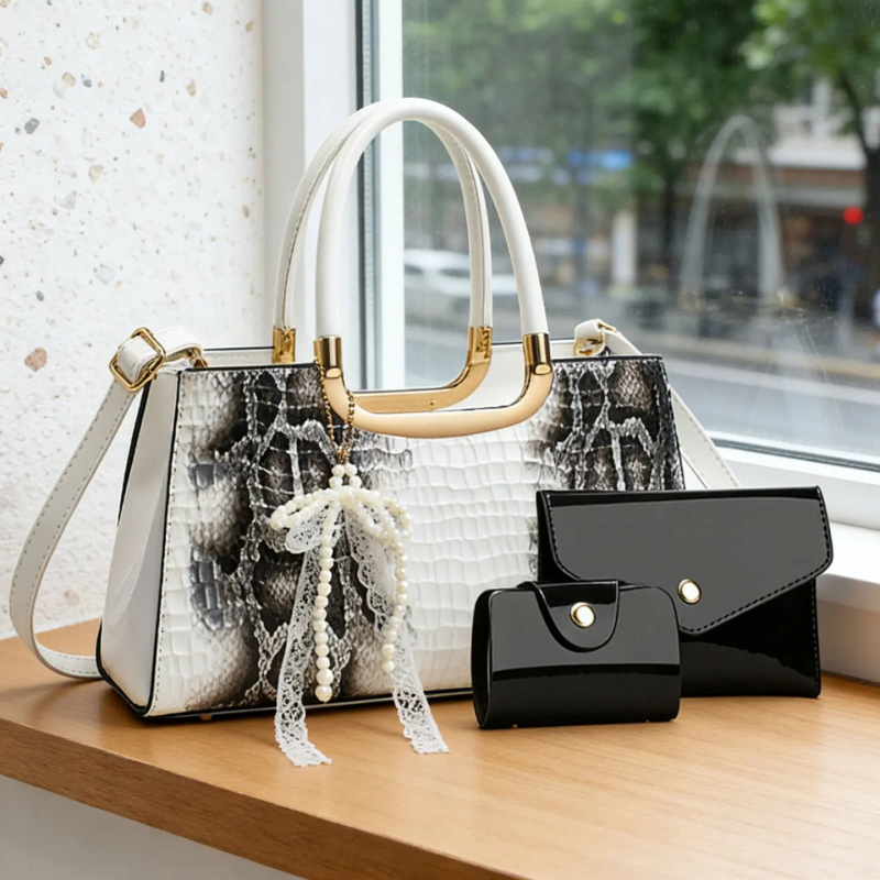 レディースハンドバッグセット、クロコダイル柄イブニングクラッ - Women Bags Gift のレビューと価格