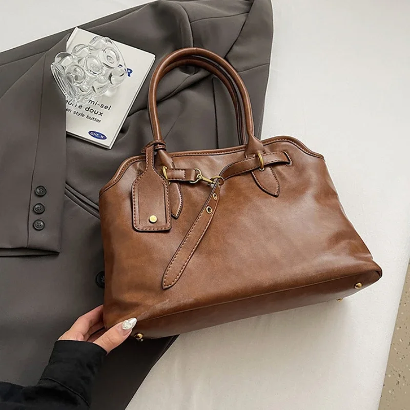 PUレザーレトロトートバッグ レディース 2026冬トレンド - Women Bags For Airport のレビューと価格
