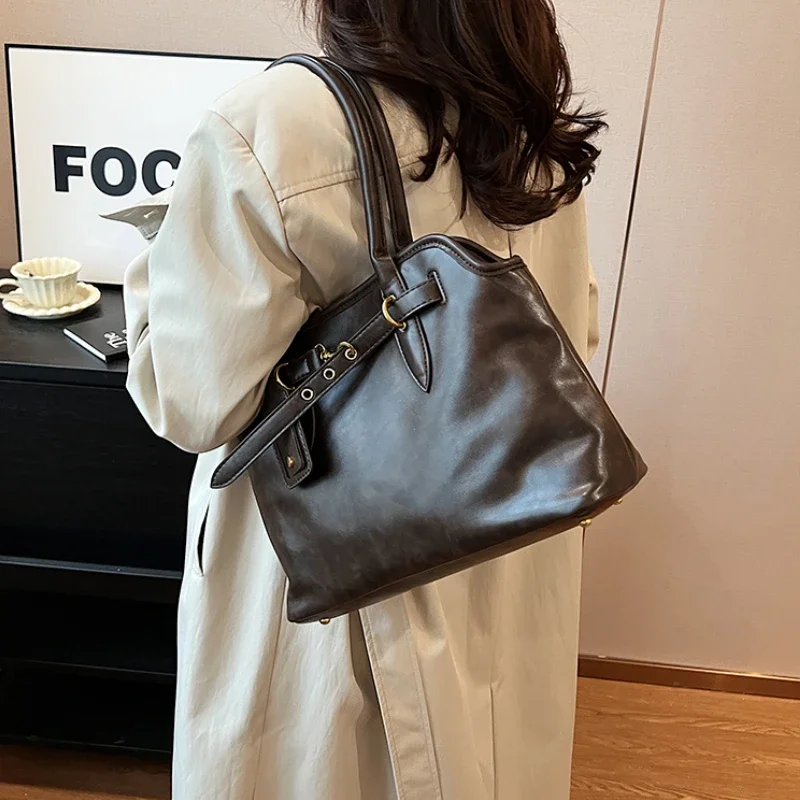 PUレザーレトロトートバッグ レディース 2026冬トレンド - Women Bags For Airport のレビューと価格
