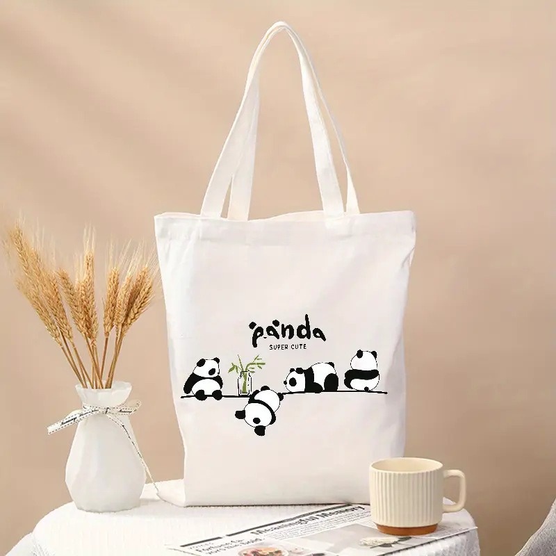 かわいいパンダ柄キャンバストートバッグ カワイイアニマルエコ - Shopper Tote Canvas のレビューと価格