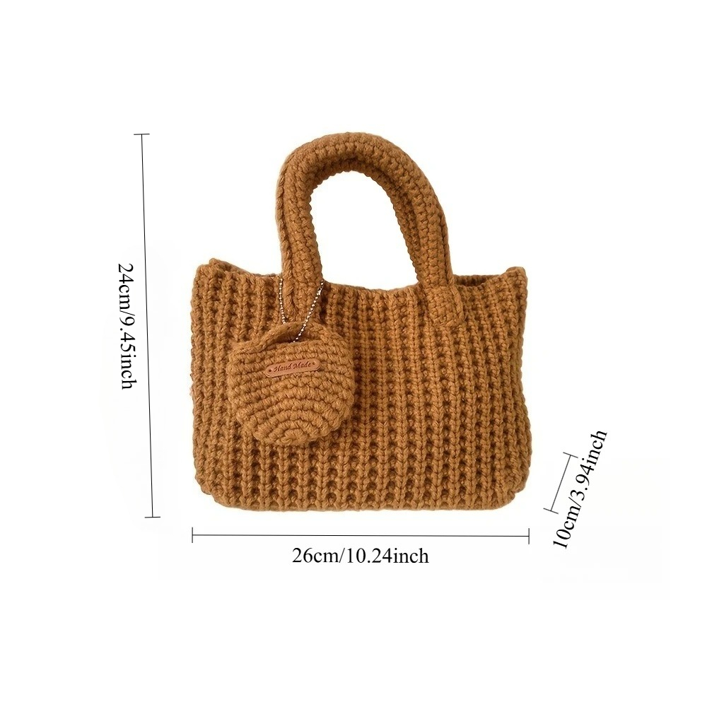 カスタム名入りニットトートバッグ 女性用 手作りかぎ針編みシ - Women Bags Name のレビューと価格